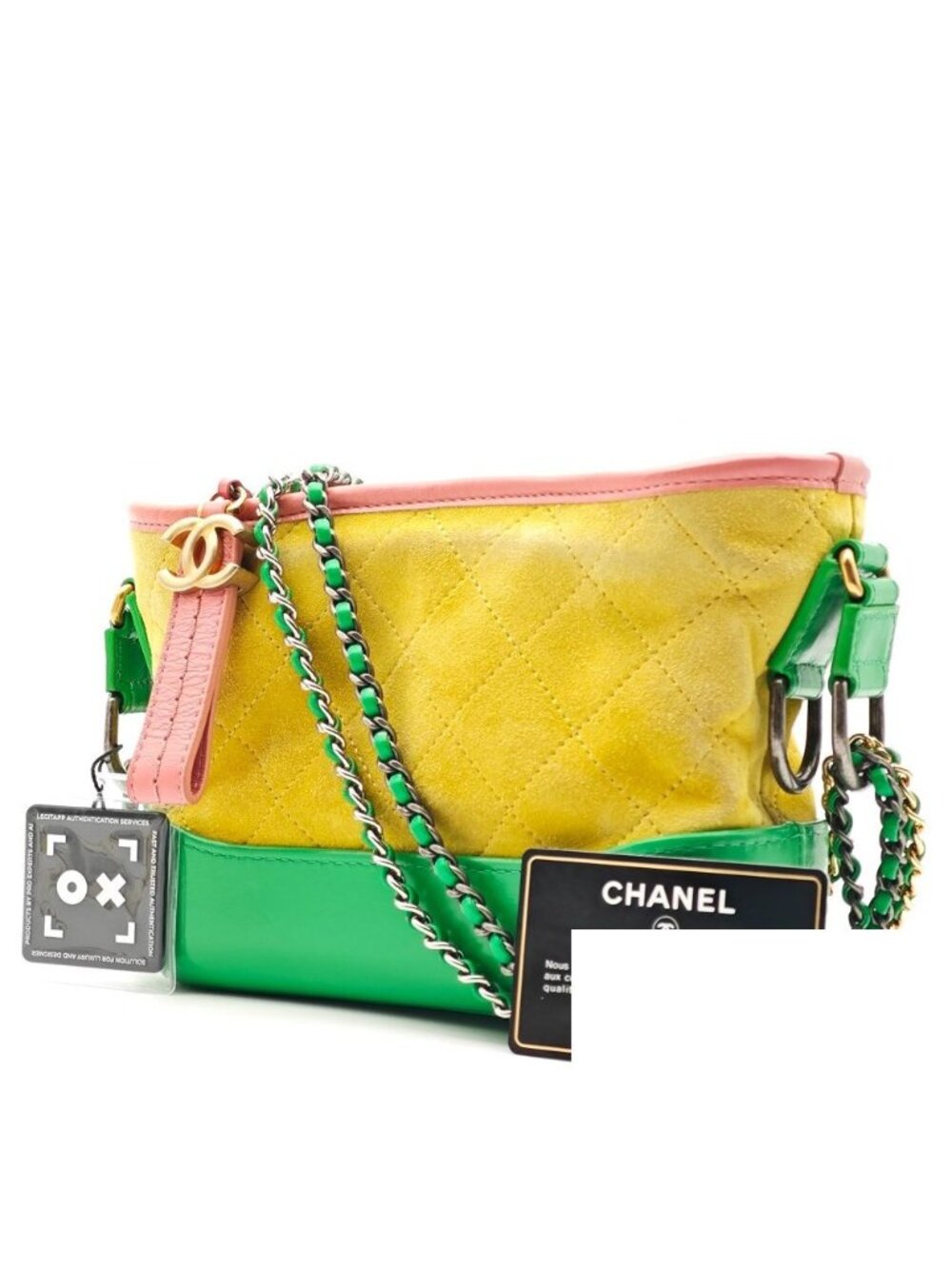 Chanel Gabrielle Suede Yellow Green Shoulder Bag
